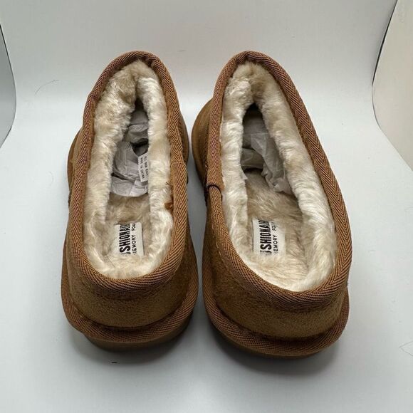 CUSHIONAIRE Women's Faux Shearling Genuine Suede cozy mule slippers +Memory Foam - Picture 4 of 7